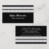 Simple Carte de visite chic, noir et blanc (Devant / Derrière)