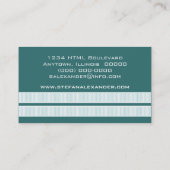 Simple Carte de visite Chic Stripes, Turquoise (Dos)