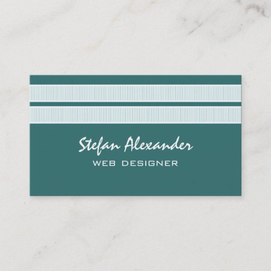 Simple Carte de visite Chic Stripes, Turquoise (Devant)