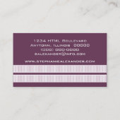 Simple Carte de visite Chic Stripes, Violet (Dos)