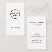 Simple carte de visite commerciale du logo blanc-n (Devant / Derrière)