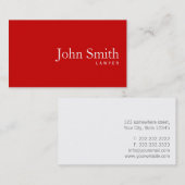 Simple Carte de visite d'avocat rouge clair (Devant / Derrière)