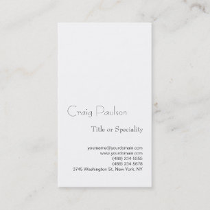 Simple Carte de visite de consultant blanc tendanc
