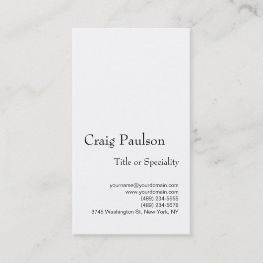 Simple Carte de visite de consultant blanc tendanc (Devant)