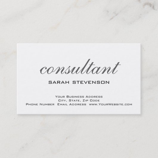 Simple Carte de visite de consultant blanc tendanc (Devant)