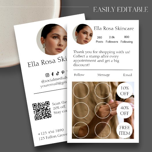 Simple Carte de visite de fidélité IG