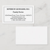 Simple Carte de visite de médecin de famille (Devant / Derrière)