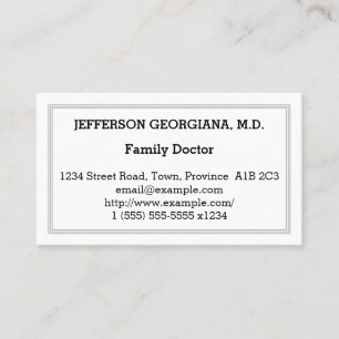 Simple Carte de visite de médecin de famille