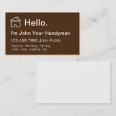 Simple Carte de visite Handyman (Devant / Derrière)