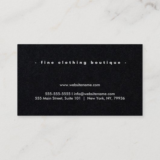 Simple Carte de visite noir (Dos)