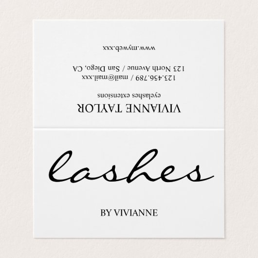 Simple Carte de visite noir blanc (Extérieur déplié)