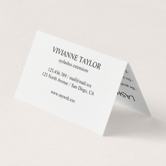 Simple Carte de visite noir blanc (Dos)