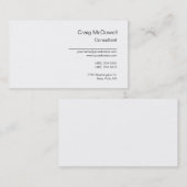 Simple Carte de visite noir blanc clair (Devant / Derrière)