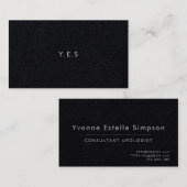 SIMPLE Carte de visite PLAINE gris noir moderne NO (Devant / Derrière)