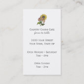 Simple Carte de visite rustique de tournesol (Dos)