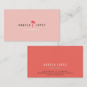 Simple Carte de visite tendance rose Palm Tree (Devant / Derrière)