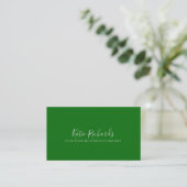 Simple Carte de visite vert émeraude foncé (Debout devant)