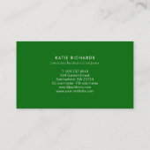 Simple Carte de visite vert émeraude foncé (Dos)