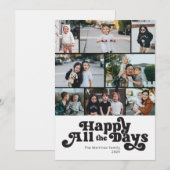 Simple carte de vœux noir blanc 8 photos (Devant / Derrière)