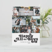 Simple carte de vœux noir blanc 8 photos (Debout devant)