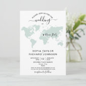 Simple carte du monde de destination de mariage mi (Debout devant)