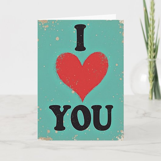 Simple Carte I Love You Mouchetée (Devant)