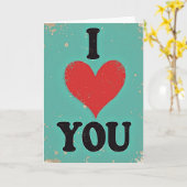 Simple Carte I Love You Mouchetée (Fleur jaune)