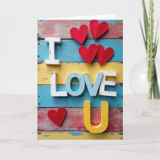 Simple carte Je t'aime (Devant)
