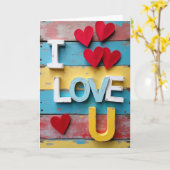 Simple carte Je t'aime (Fleur jaune)