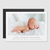 simple carte magnétique photo faire-part de naissa (Devant / Derrière)