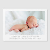 simple carte magnétique photo faire-part de naissa (Devant)