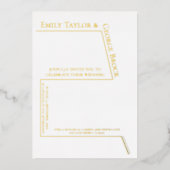Simple Carte Mariage Moderne Or Et Blanc (Recto)