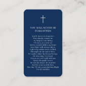 Simple Carte photo de prière en bleu (Dos)