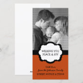 Simple Carte photo De Vacances Chic, Orange (Devant / Derrière)