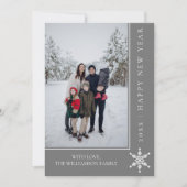 Simple Carte photo du Nouvel An flocon de neige |  (Devant)