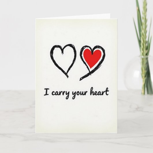 Simple carte Porte Mon Cœur (Devant)