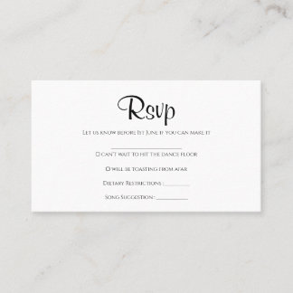Simple carte rsvp de mariage rustique