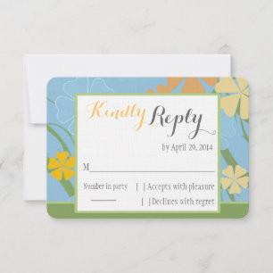 Simple carte RSVP de mariage tropical