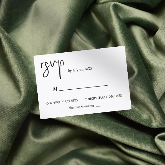 Simple carte rsvp minimaliste moderne et élégant