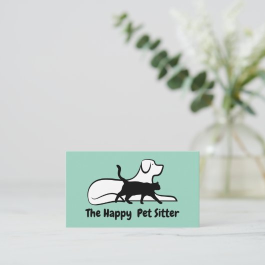 Simple Cartes de visite de thème Sitter pour anima (Debout devant)