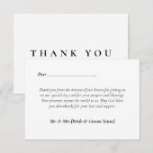 Simple catholique minimaliste Carte de remerciemen (Devant / Derrière)