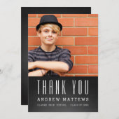 Simple Chalkboard Photo Afstuderen - Hartelijk dan Bedankkaart (Voorkant / Achterkant)