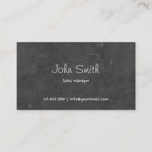 Simple Chalkboard Sales Manager-Visitekaartje Visitekaartje (Voorkant)