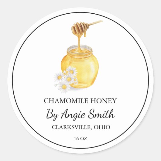 Simple Chamomile Infused Honey Label (Voorkant)
