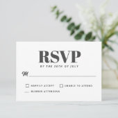 Simple Charbon Blanc Minimaliste Moderne RSVP (Debout devant)
