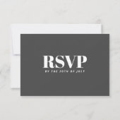 Simple Charbon Blanc Minimaliste Moderne RSVP (Dos)