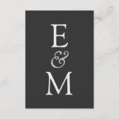 Simple Charcoal Classic Wedding QR Code RSVP Kaartje (Achterkant)