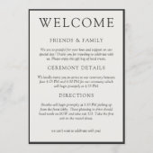 Simple Charcoal Classic Wedding Welcome Programma (Voorkant)