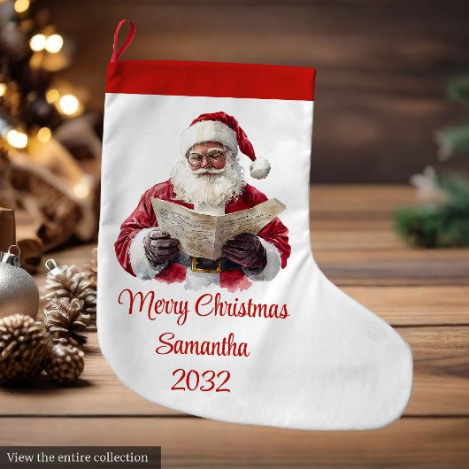 Simple Chaussette de Noël de Père Noël de Style Mo