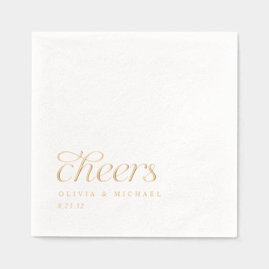 Simple Cheers Élégant Moderne Mariage Or (Recto)